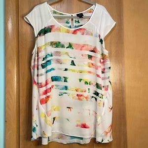 Worthington Cap Sleeved Flowy Blouse